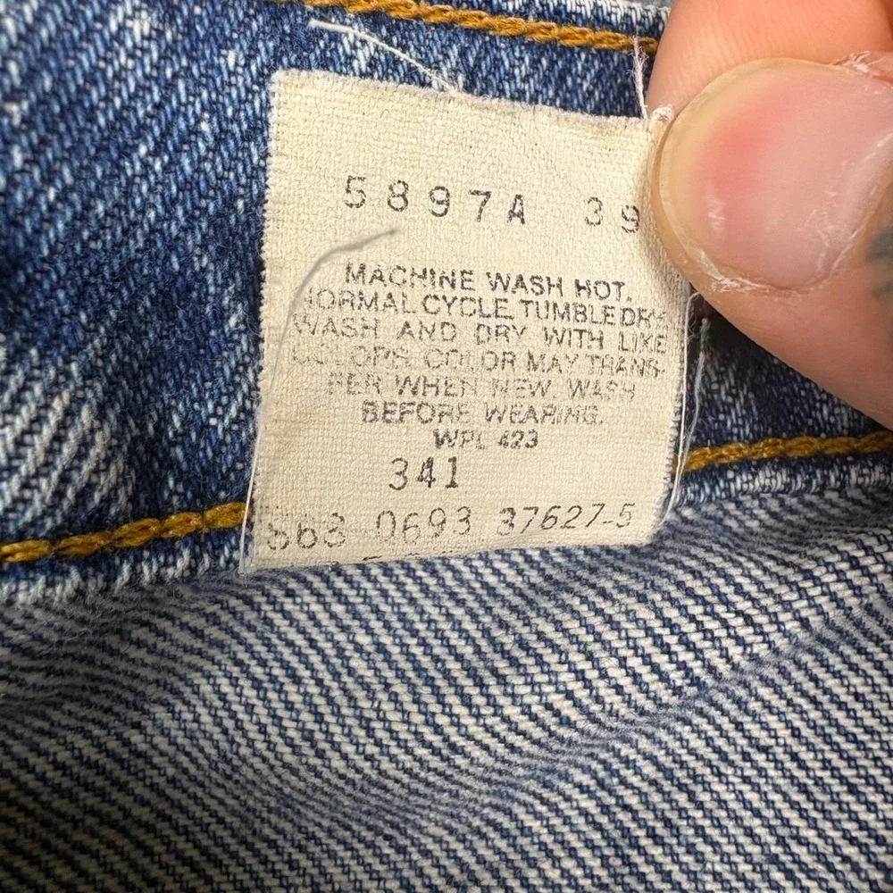Levi's 505 Jeans Mens 38x34 Blue Orange Tab Regular Straight Leg Denim 0395